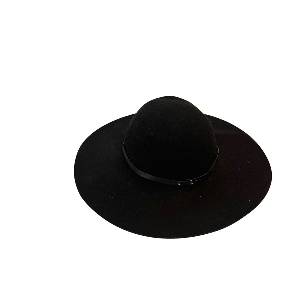 C.C. Exclusives 100% Wool Hat Wide Floppy Brim Black Boho Hat Festival
